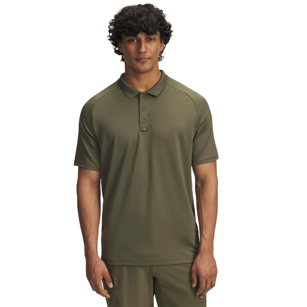 Under Armour Men's Tactical Shortsleeve Marine OD Green Performance Polo Shirt 6004146-39000, 3XL - Under Armour