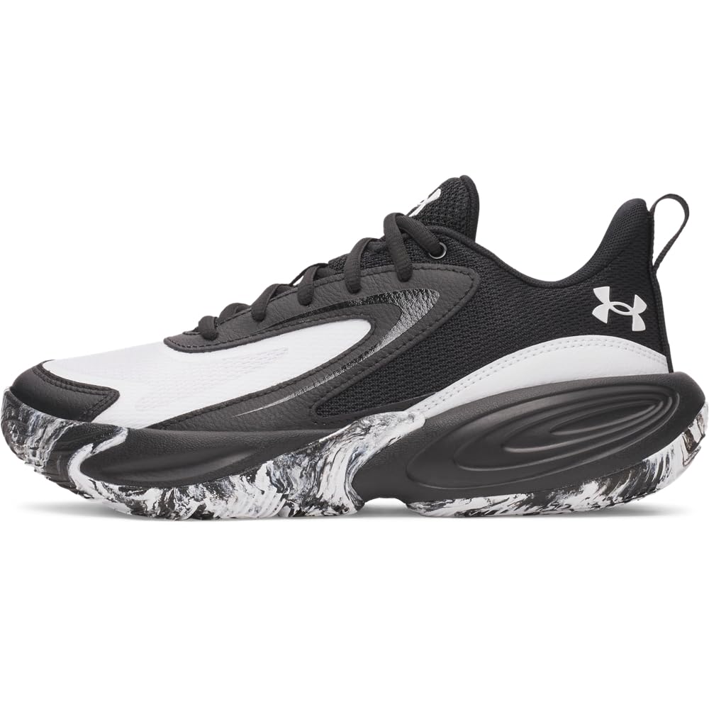 Under Armour Youth Unisex GS Lockdown 8 Basketball Sneakers Black/White 6009398-00100, 4.5 - Under Armour