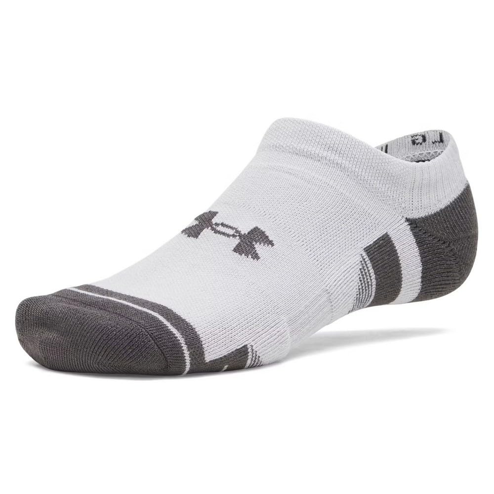 Under Armour Adult Unisex Performance Tech Mod Gray/Jet Gray No-Show Socks 6015142-01100, Large - Under Armour