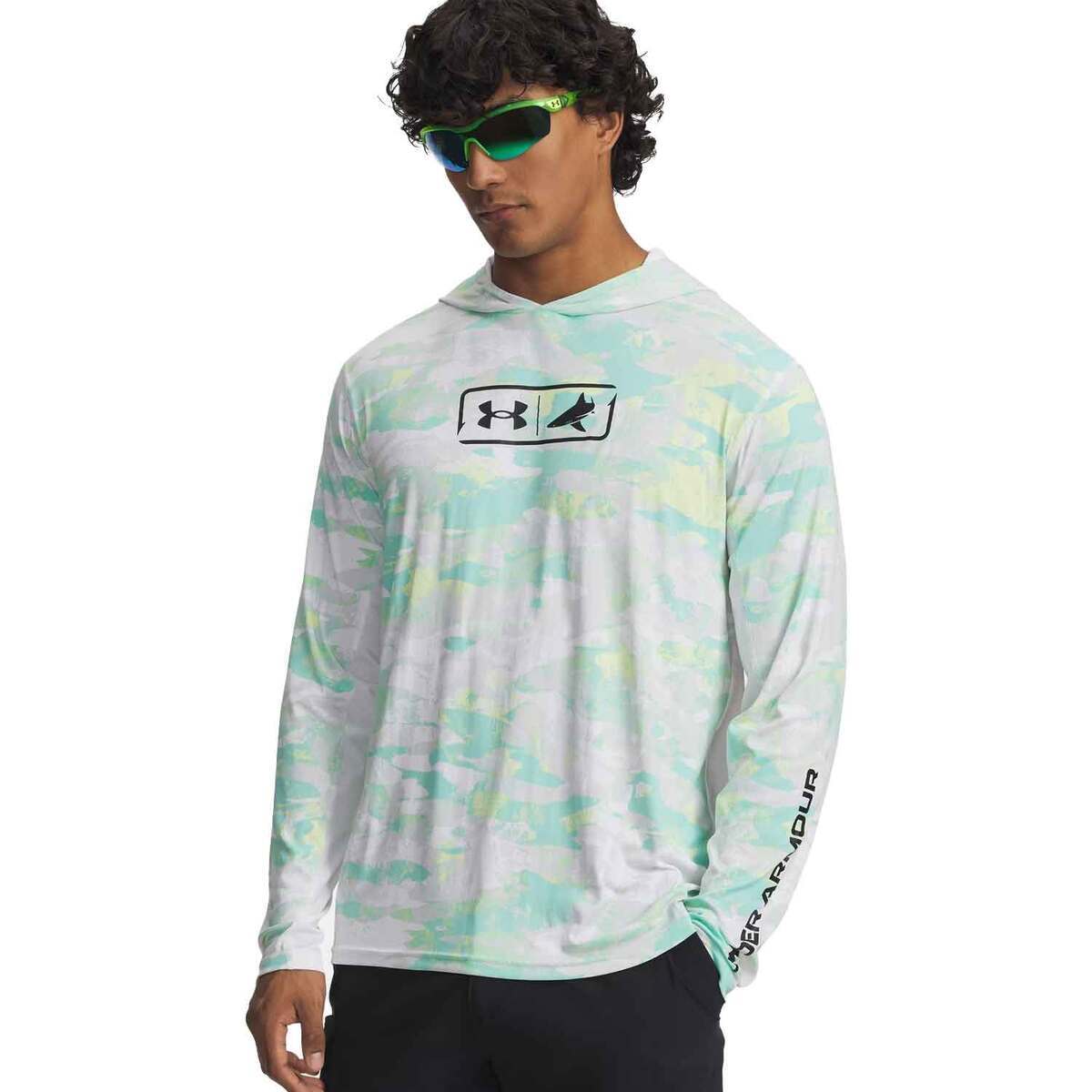 Under Armour Men's BlacktipH Longsleeve Olive Tint/Prism Green Elite Species Crew Top Shirt 6018108-50200, XL - Under Armour