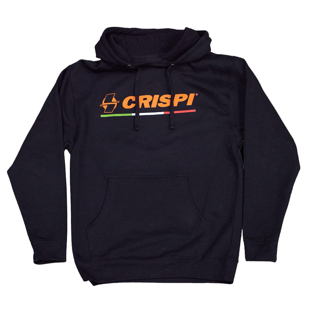 Crispi Hoodie Italy Flag Black Hoodie-Italy-Flag-Logo-BLK, Medium - Crispi