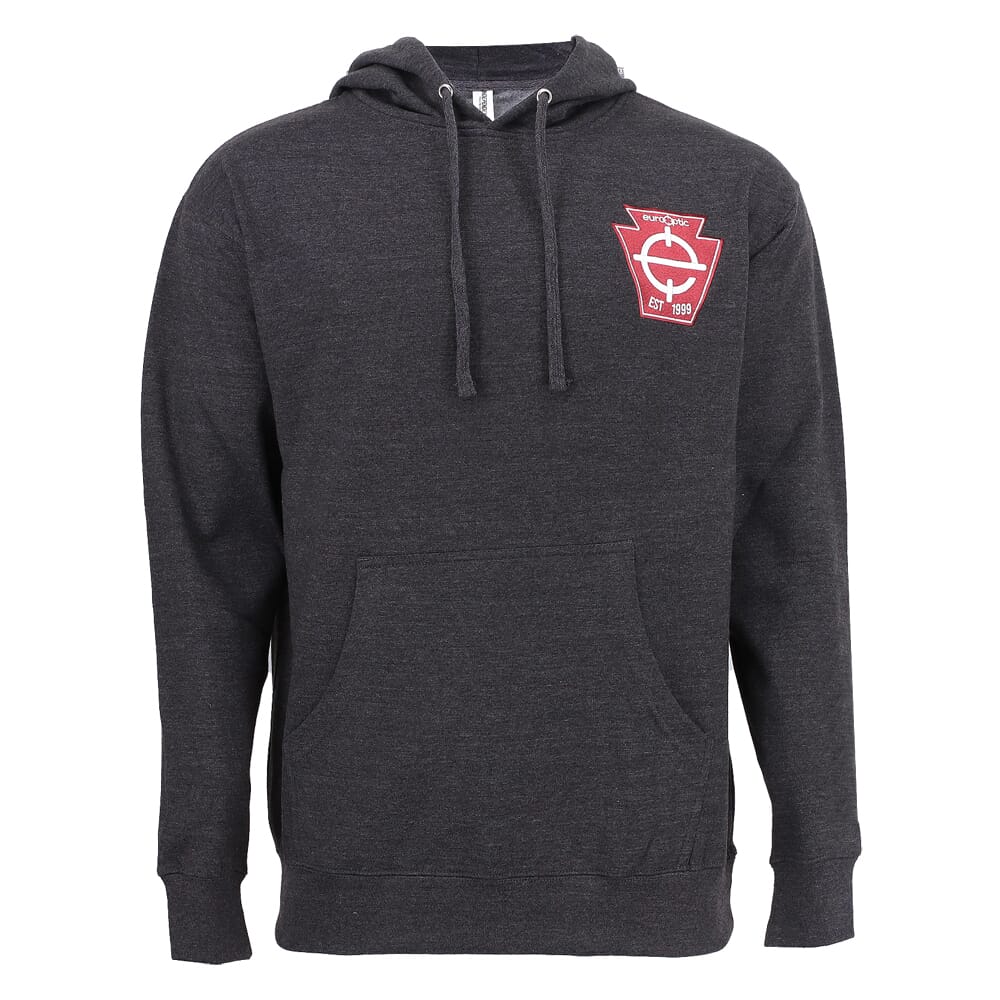 EuroOptic Keystone Charcoal Heather Grey Hoodie HOODIE-CHGRY-KEYSTONE in Gray, Small - Eurooptic