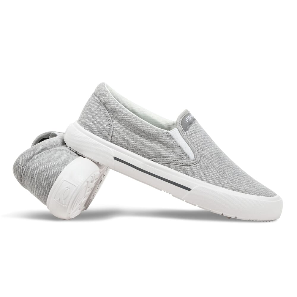 Fishooz Women's Sunwashed Slip-On Grey/White Shoes SUN-WSO-GRY-W in Gray, 8 - fishooz