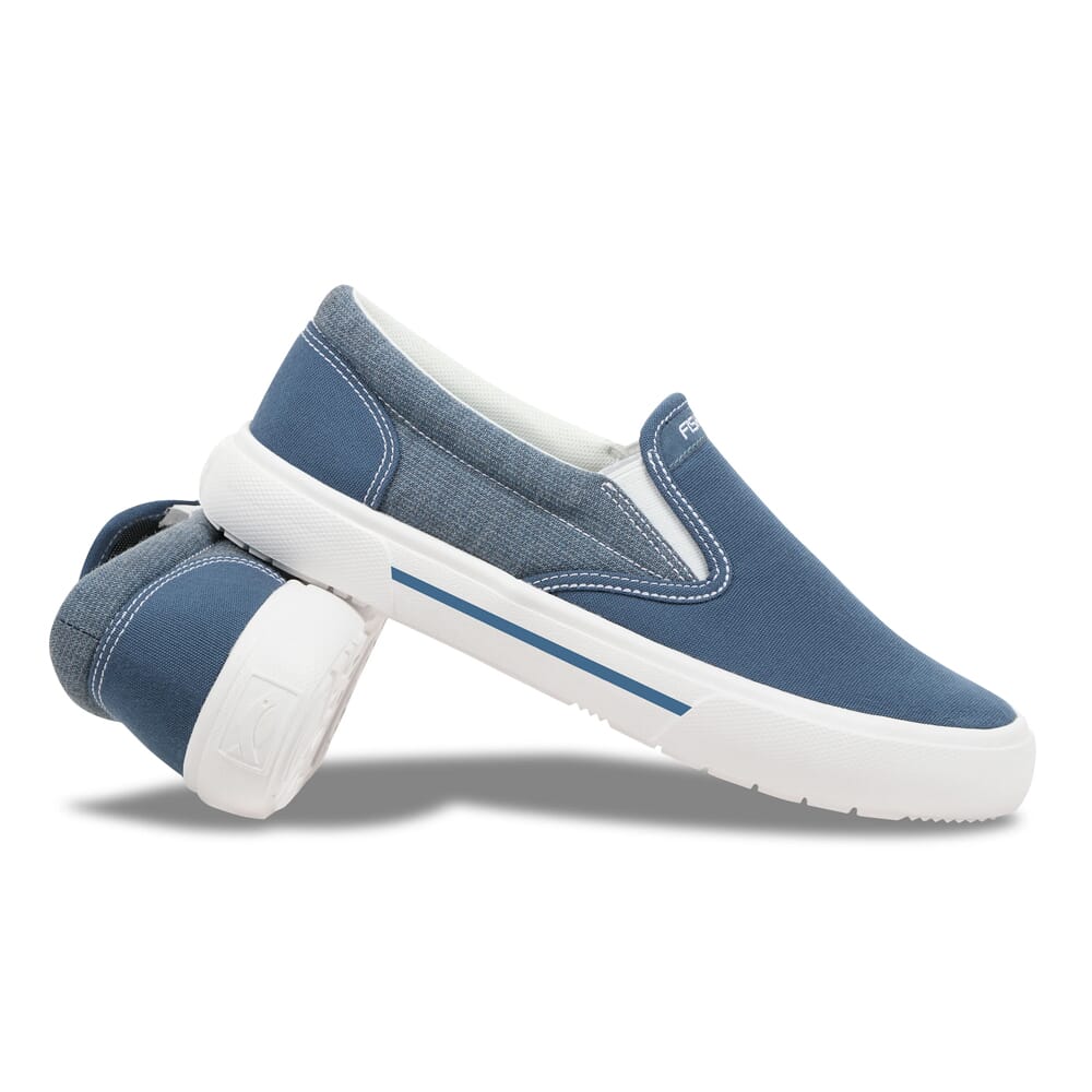 Fishooz Women's Sunbrella Slip-On Denim/White Shoes SBR-WSO-DNM-W in Blue, 9.5 - fishooz