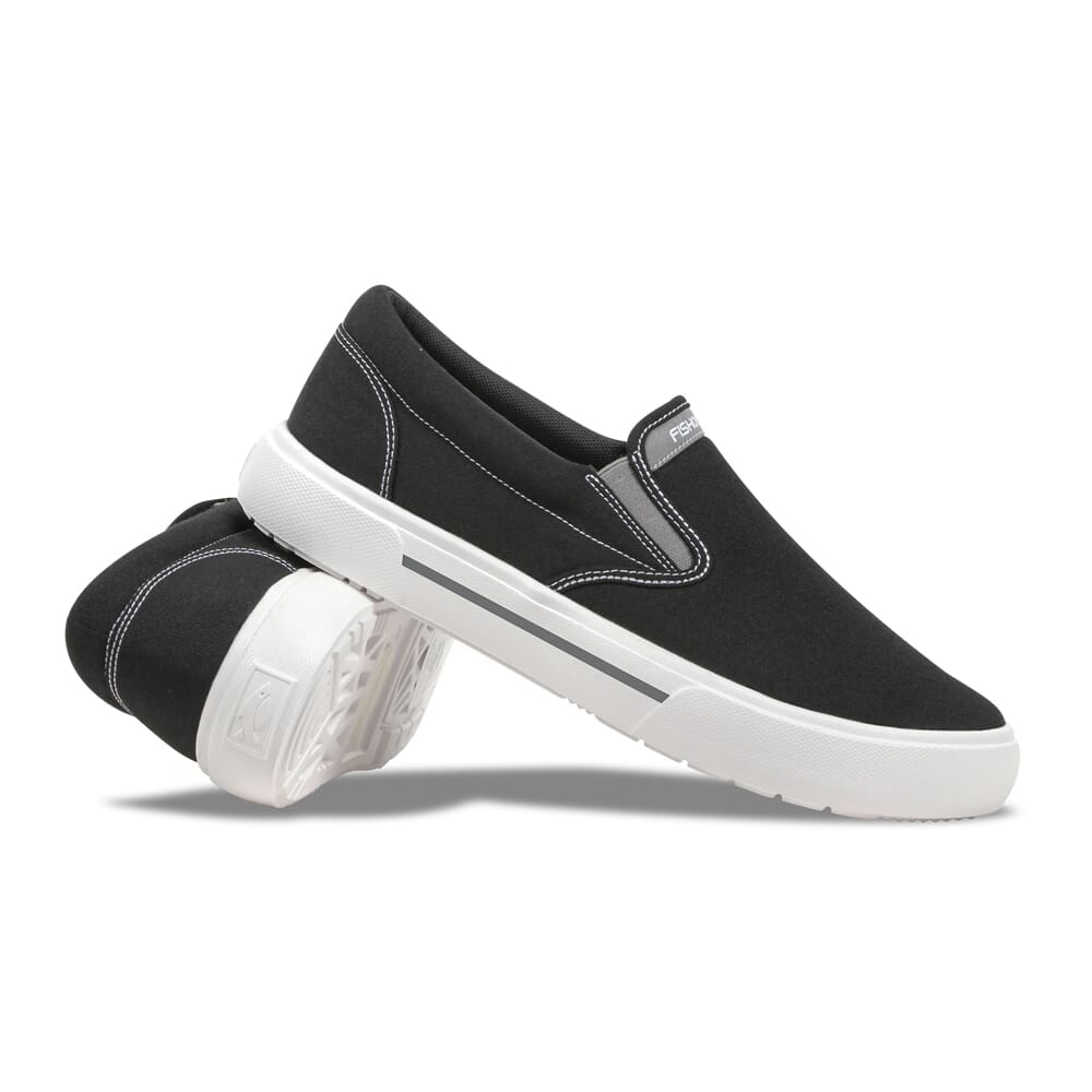 Fishooz Sunbrella Slip-On Black/White Shoes SBR-MSO-BLK-M, 9.5 - fishooz