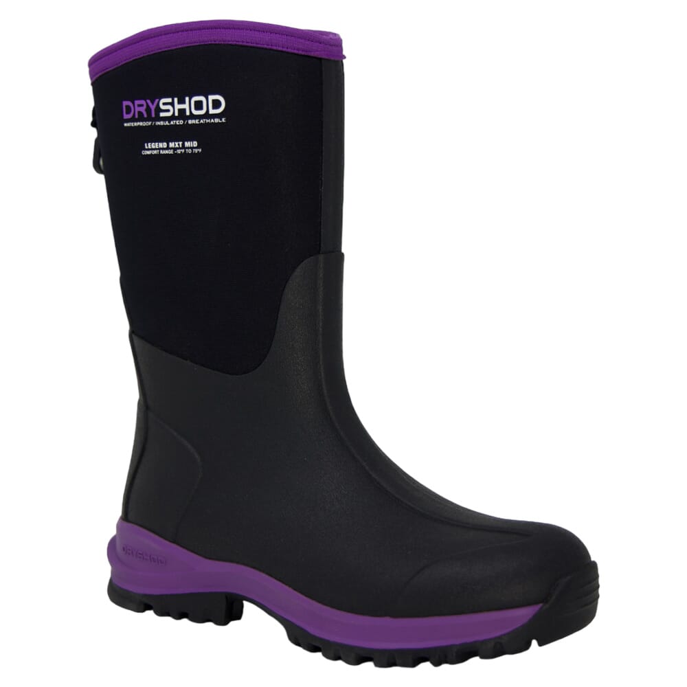 Dryshod Women's Legend MXT Mid Black/Purple Boots LGX-WM-BKPP-W, 8 - Dryshod