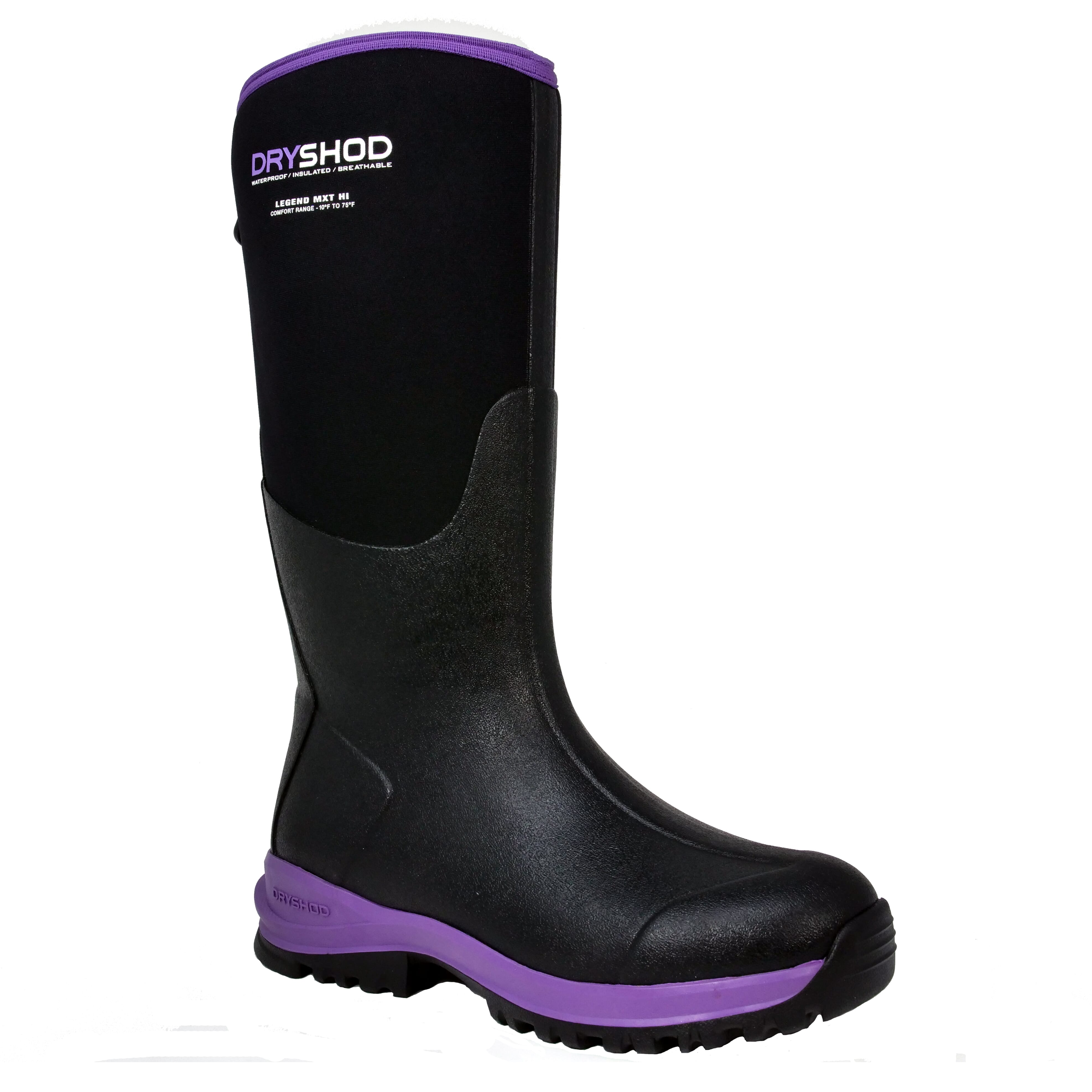 Dryshod Legend MXT Hi Black/Purple Boots LGX-WH-BKPP-W, 7 - Dryshod