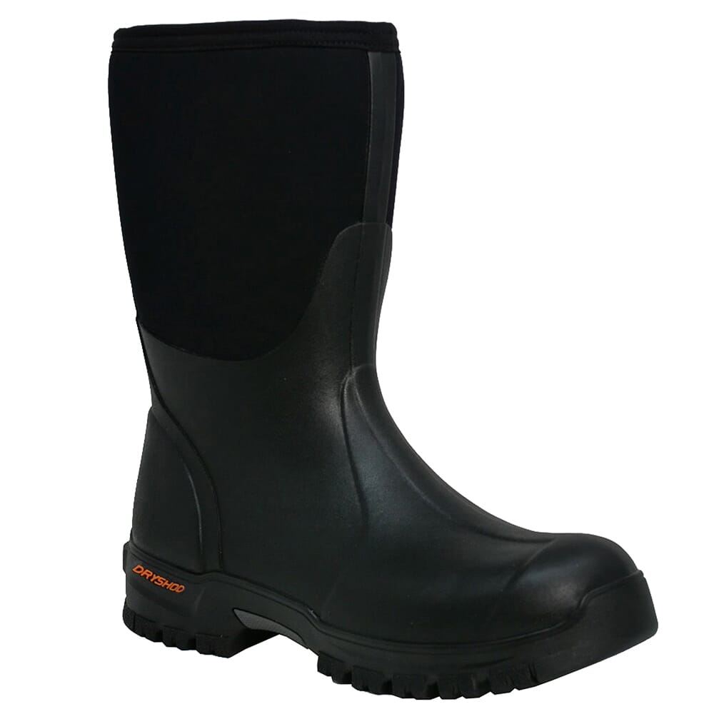 Dryshod Mudcat Mid Black/Orange Boots MDC-MM-BK-M, 7 - Dryshod