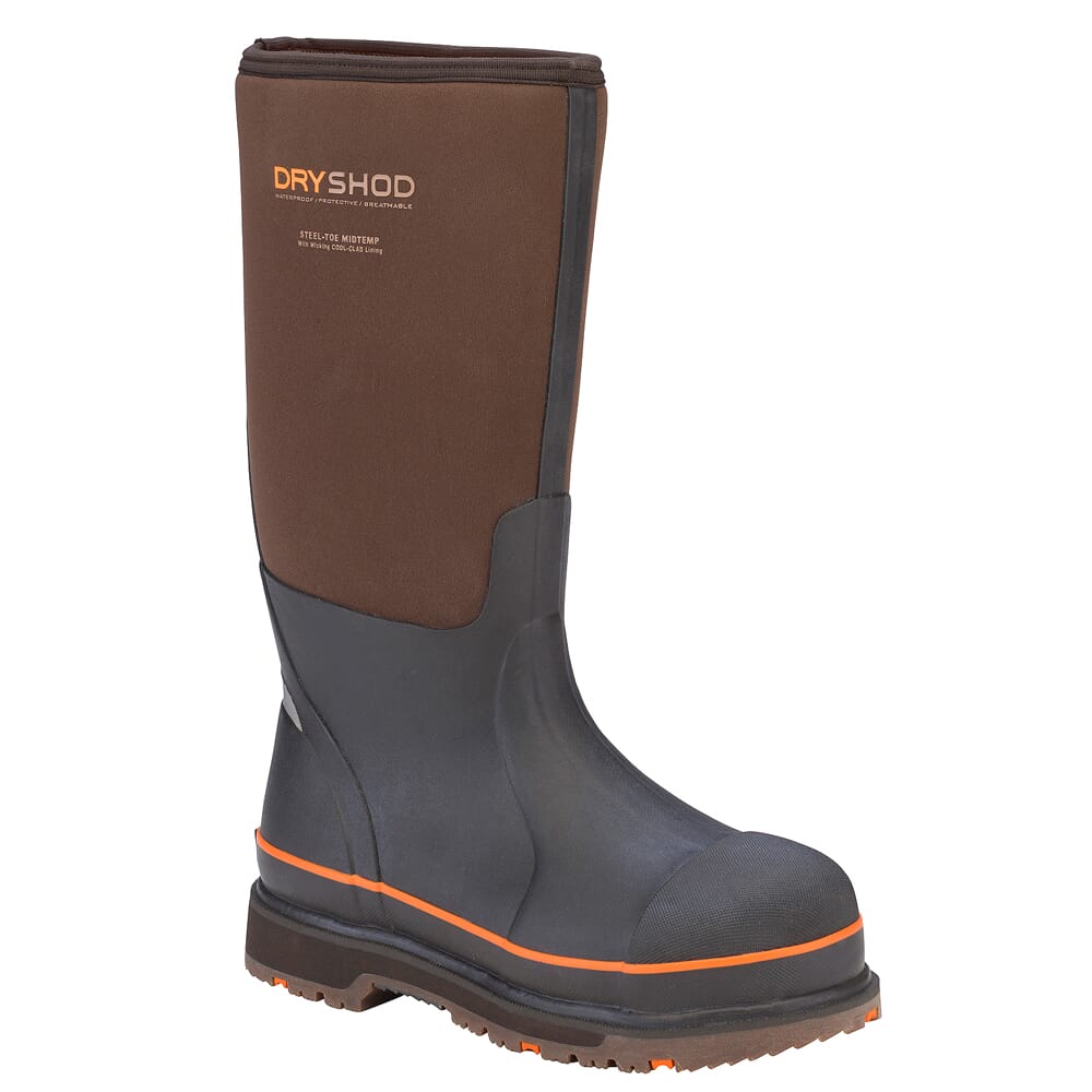 Dryshod Steel-Toe Hi Brown/Orange Boots STT-UH-BR-M, 14 - Dryshod