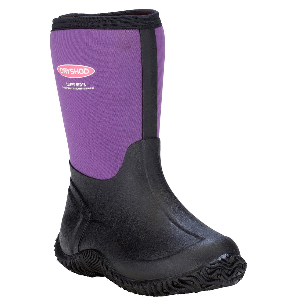 Dryshod Girls Tuffy Mid/Hi Black/Purple Boots TUF-KD-PP-Y, C11 - Dryshod