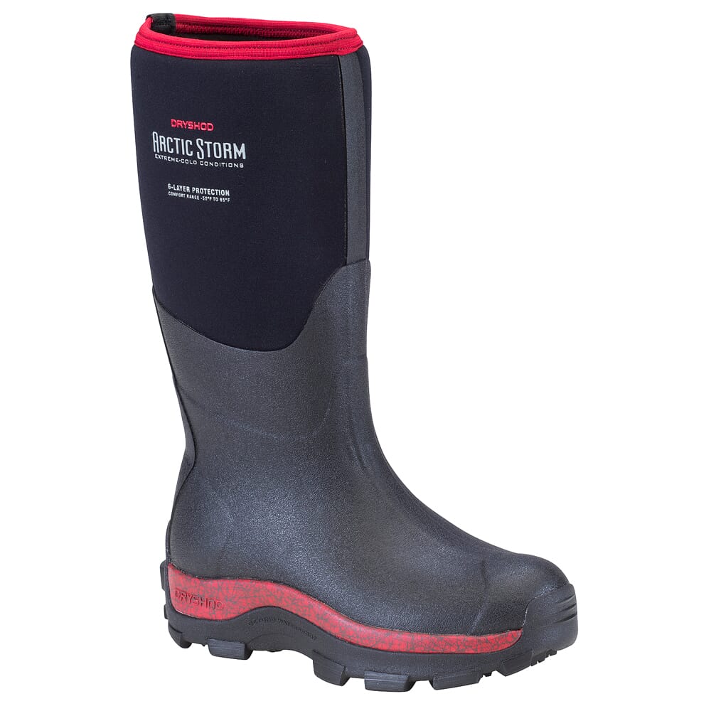 Dryshod Women's Arctic Storm Hi Black/Cranberry Boot ARS-WH-CR-W, 9 - Dryshod