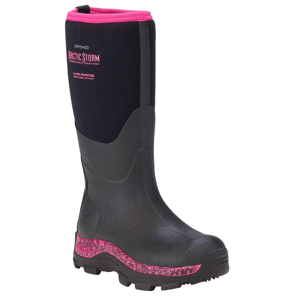 Dryshod Women's Arctic Storm Hi Black/Pink Boot ARS-WH-PN-W, 7 - Dryshod
