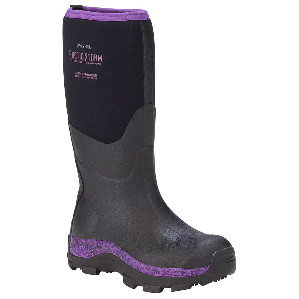 Dryshod Women's Arctic Storm Hi Black/Purple Boot ARS-WH-PP-W, 7 - Dryshod
