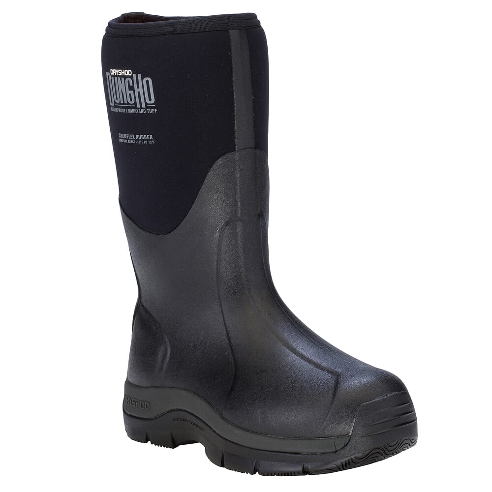 Dryshod Dungho Mid Black/Grey Boots DNG-MM-BK-M in Gray/black, 13 - Dryshod