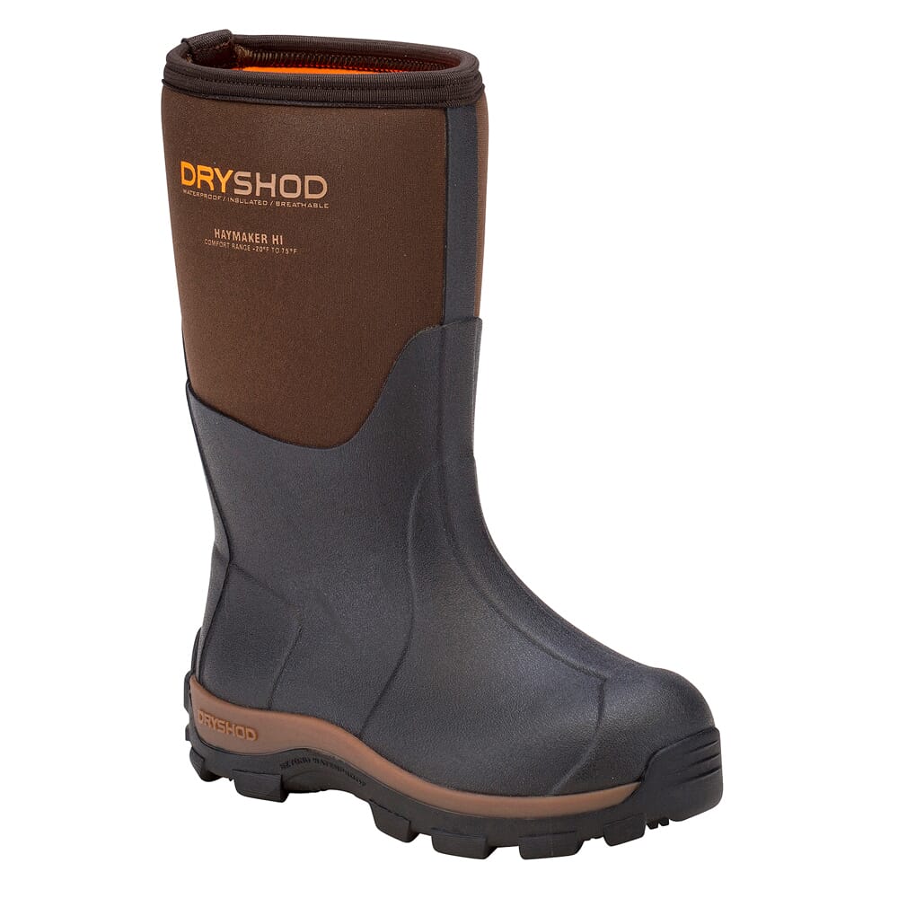 Dryshod Haymaker Kids Brown/Orange Boots HAY-KD-BR-Y, Y4 - Dryshod