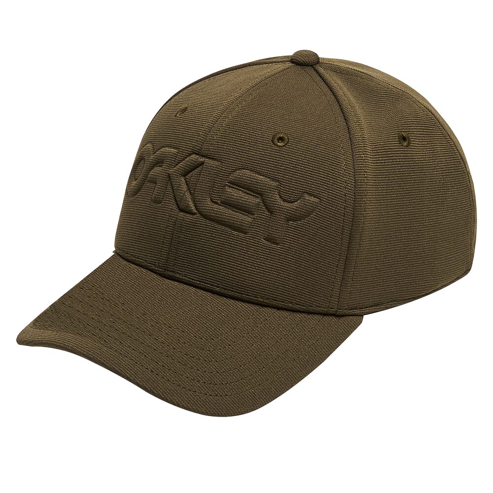 Oakley 6 Panel Embossed Logo Stretch Dark New Brush Cap 912208-86L in Brown, S/M - Oakley