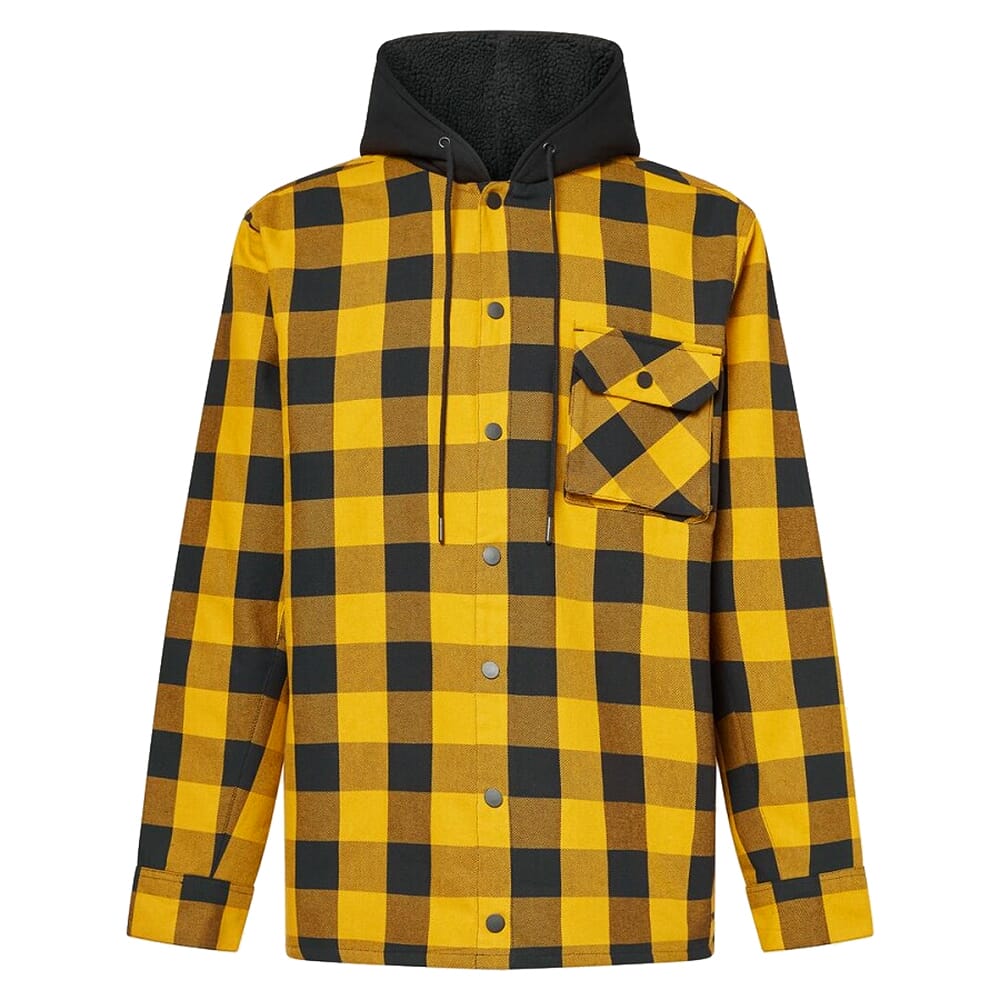 Oakley Bear Cozy Amber Yellow/Black Check Hooded Jacket FOA404860-9GW, XXL - Oakley