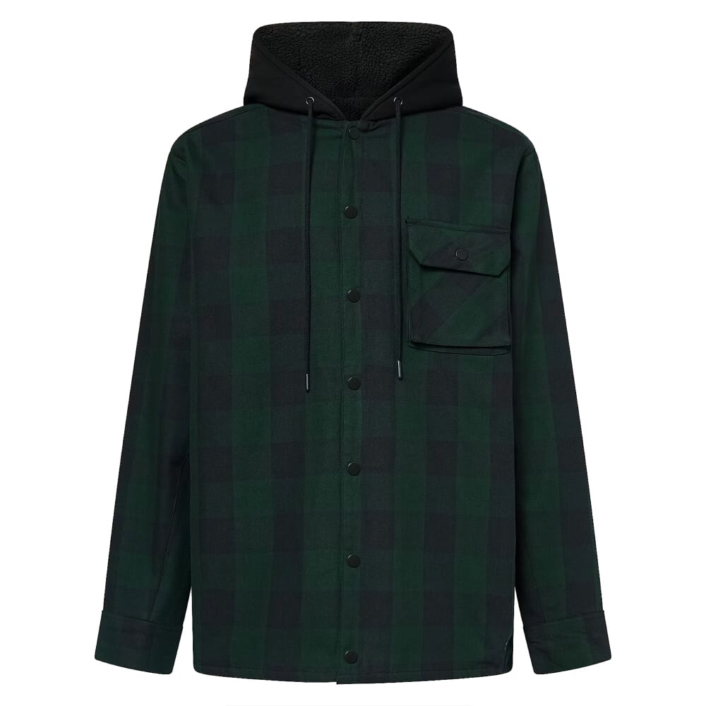 Oakley Bear Cozy Black/Green Check Hooded Jacket FOA404860-9F2, XL - Oakley