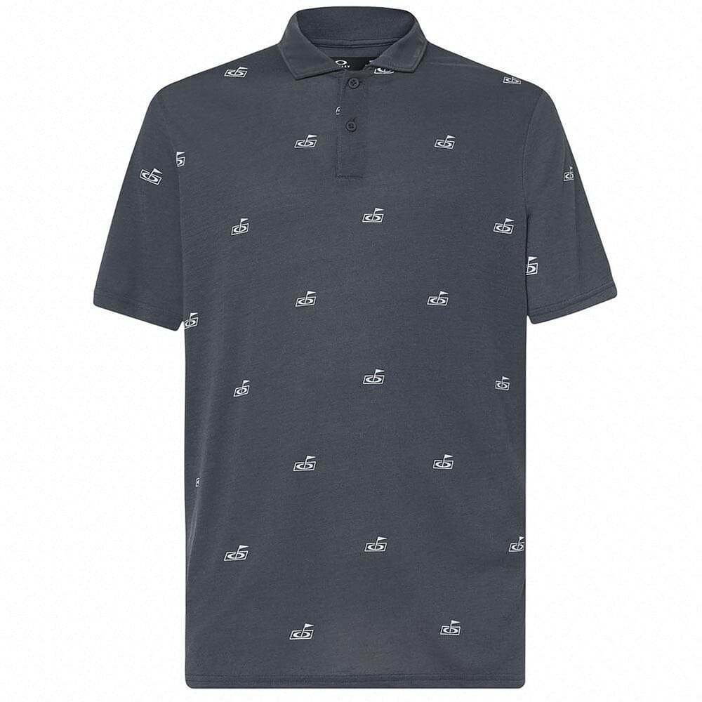 Oakley Golf Flag Golf Pattern Dark Slate Polo Shirt FOA403747-9TJ in Gray, XXL - Oakley