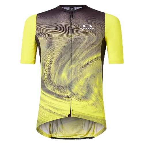 Oakley Endurance Dazzle Camo Jersey Gradient Swirl BK/YL FOA404398-9Z9 Top in Yellow, Large - Oakley