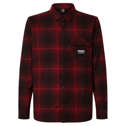 Oakley Butter Flannel Shirt Black/Grenache Check FOA406104-43Z in Red, XS - Oakley