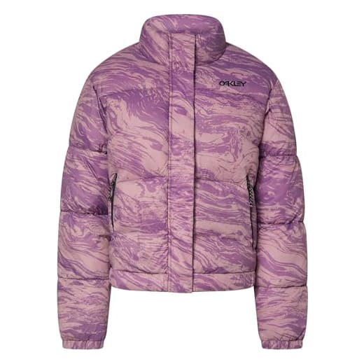 Oakley Wmns Tnp Puffy Jacket Duality Swirl Dbl Tds FOA500468-82L in Pink, Large - Oakley