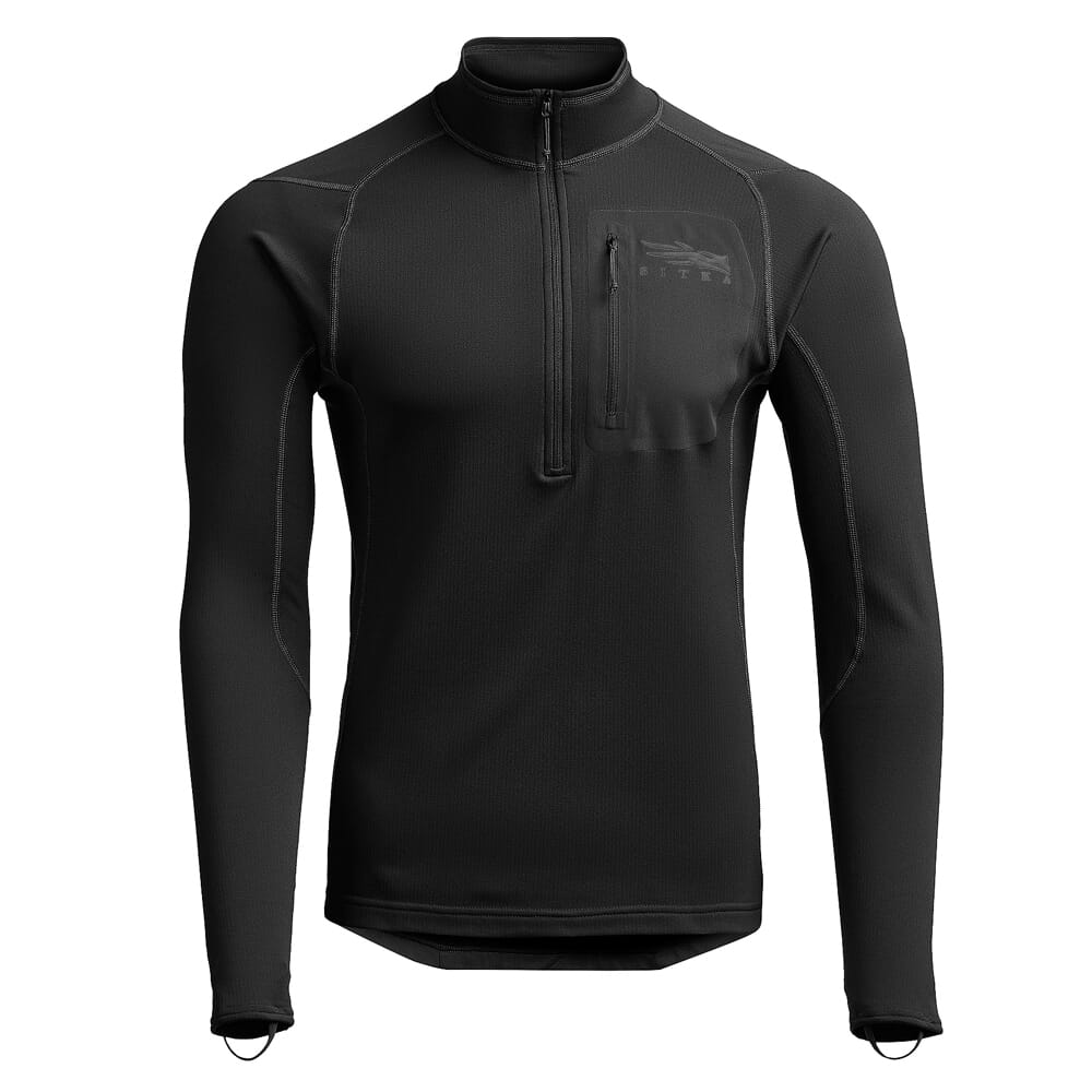 Sitka Gear CORE Mid Wt Zip-T Sitka Black 10068-BK Top, 3XL - Sitka Gear