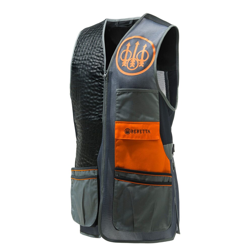 Beretta Sporting EVO Vest Castle Rock Grey/Black/Orange GT911T155309OP in Blue/black/orange, Large - Beretta