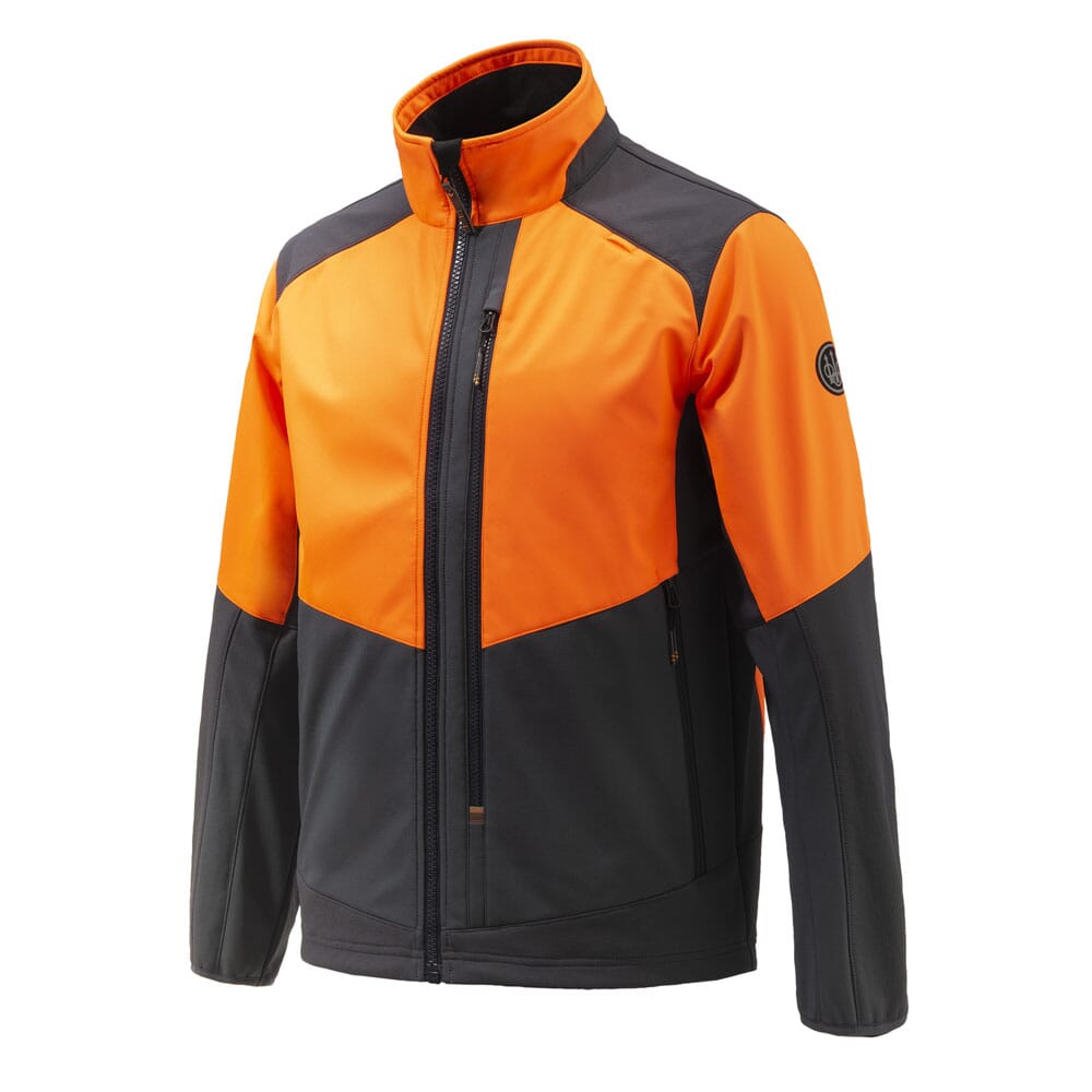 Beretta Butte Softshell Jacket Ebony/Orange H.V. GU624T211409OU, Large - Beretta