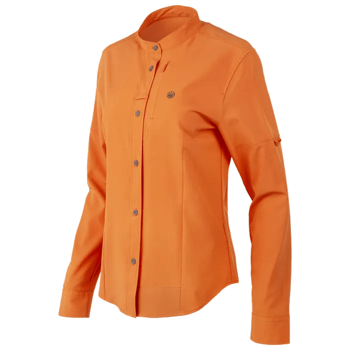 Beretta Women's EVAD Flex Long Sleeve Button-Down Shirt Orange LD571T23340024, Small - Beretta