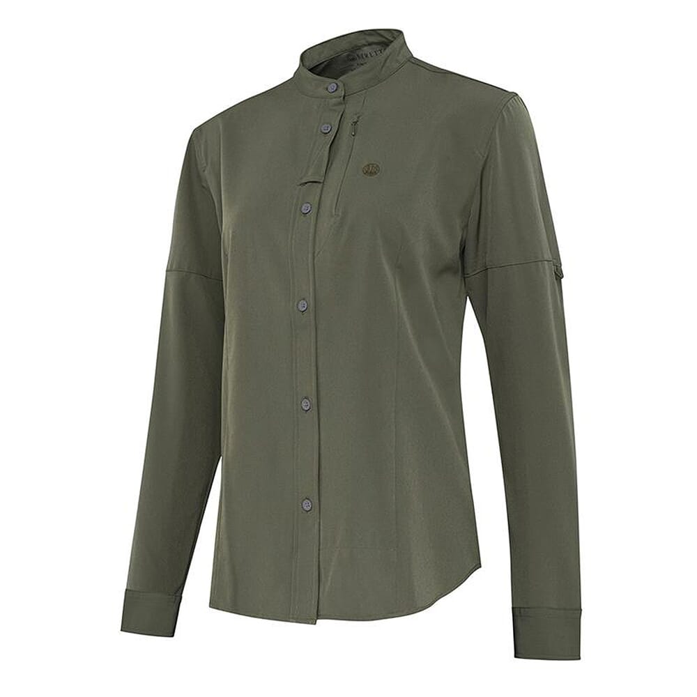 Beretta Women's EVAD Flex Long Sleeve Button-Down Shirt Green Stone LD571T23340707, XL - Beretta