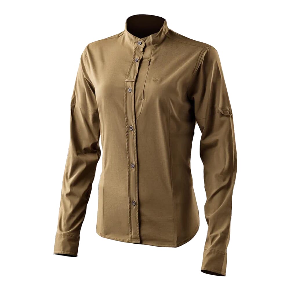 Beretta Women's EVAD Flex Long Sleeve Button-Down Shirt Flat Dark Earth LD571T2334086Y, Medium - Beretta