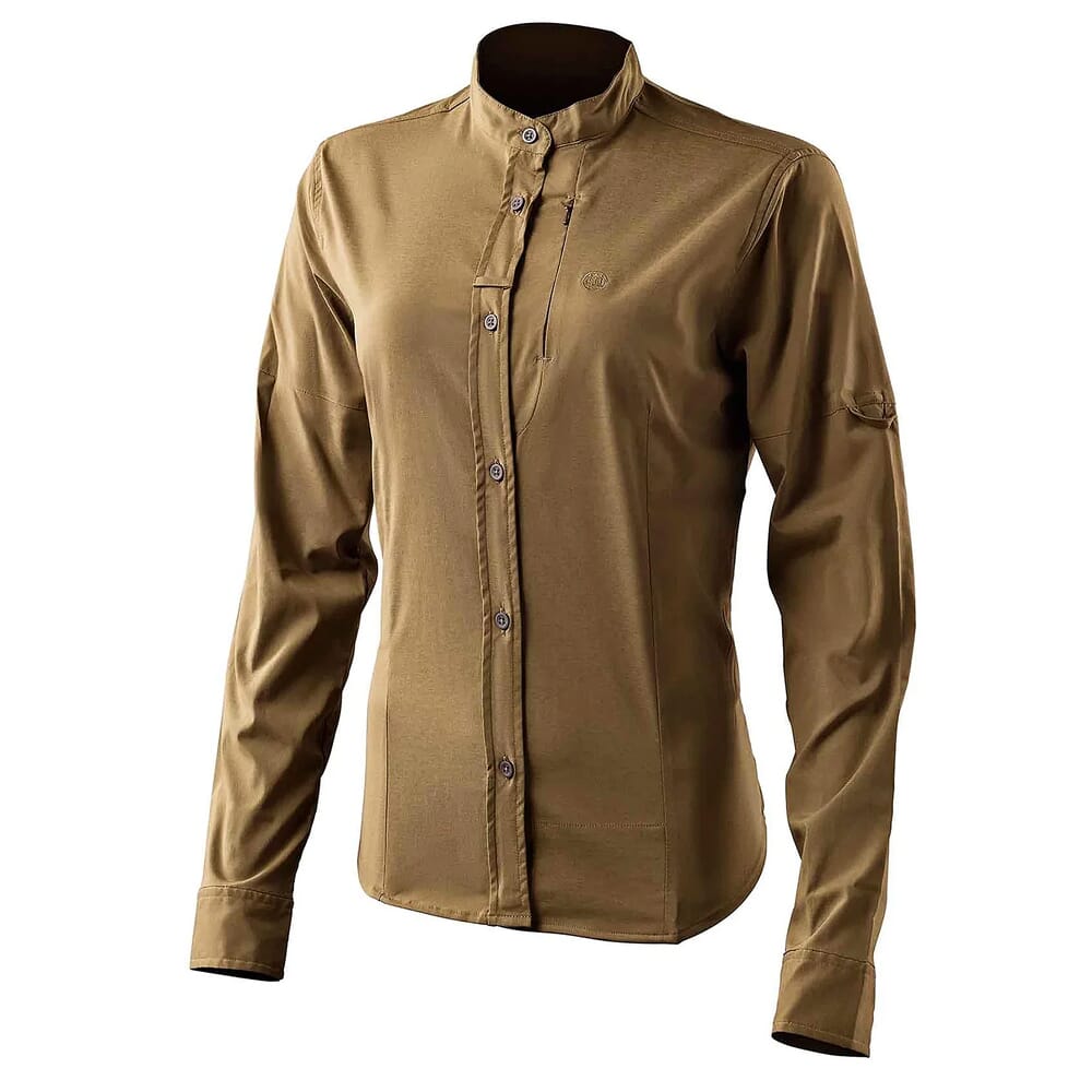 Beretta Women's EVAD Flex Long Sleeve Button-Down Shirt Flat Dark Earth LD571T2334086Y, XXL - Beretta