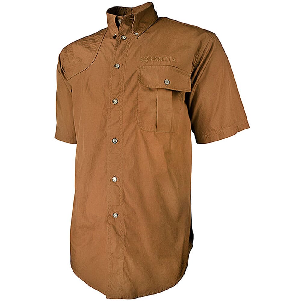 Beretta TM SS Shooting Shirt Tan LU162075610812, Medium - Beretta