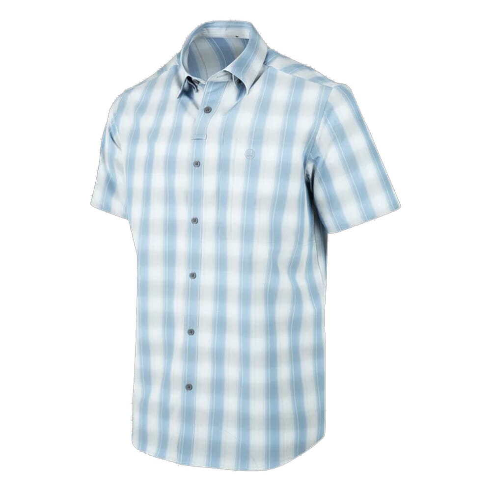 Beretta Hovis Flex Short Sleeve Button-Down Shirt Light Blue/White Check LU302T233405E4, 3XL - Beretta