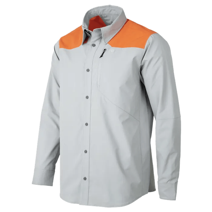 Beretta Ozark Tech Shirt Light Gray/Blaze Orange LU332T244509R3, Medium - Beretta