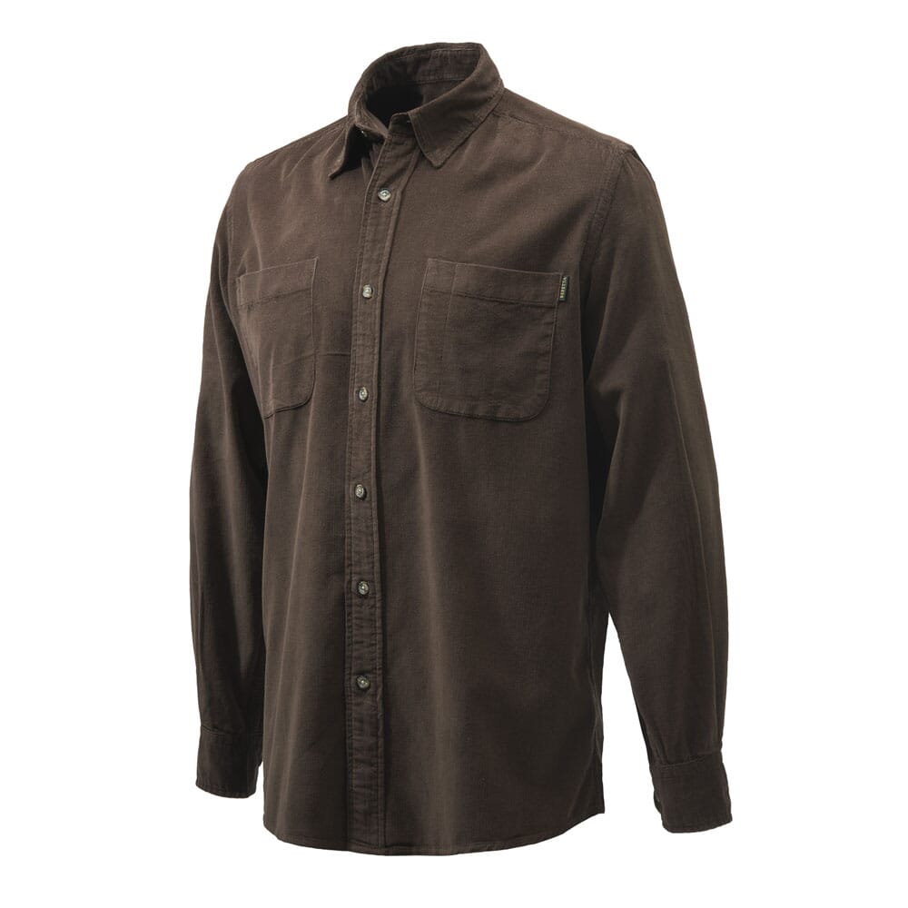 Beretta Wood Corduroy Shirt Chocolate Brown LU761T1845080X, XL - Beretta