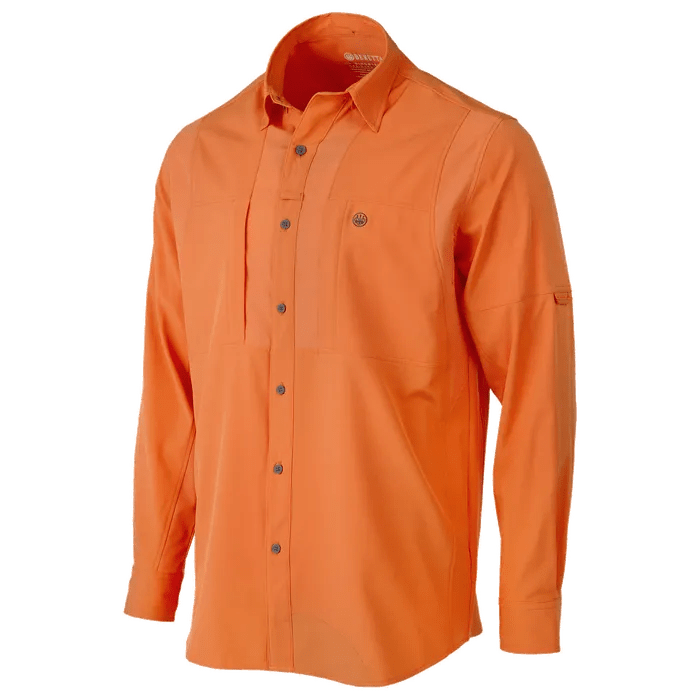 Beretta TKAD Flex Long Sleeve Button-Down Shirt Orange LU931T23340024, Small - Beretta