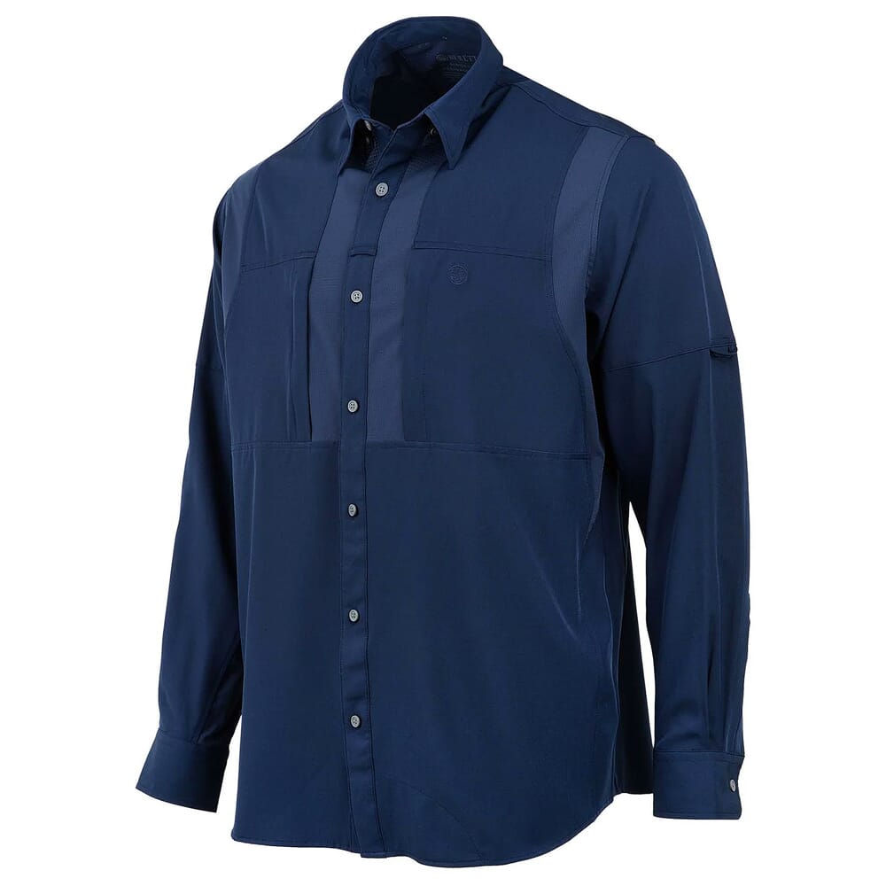 Beretta TKAD Flex Long Sleeve Button-Down Shirt Blue Total Eclipse LU931T23340504, Medium - Beretta