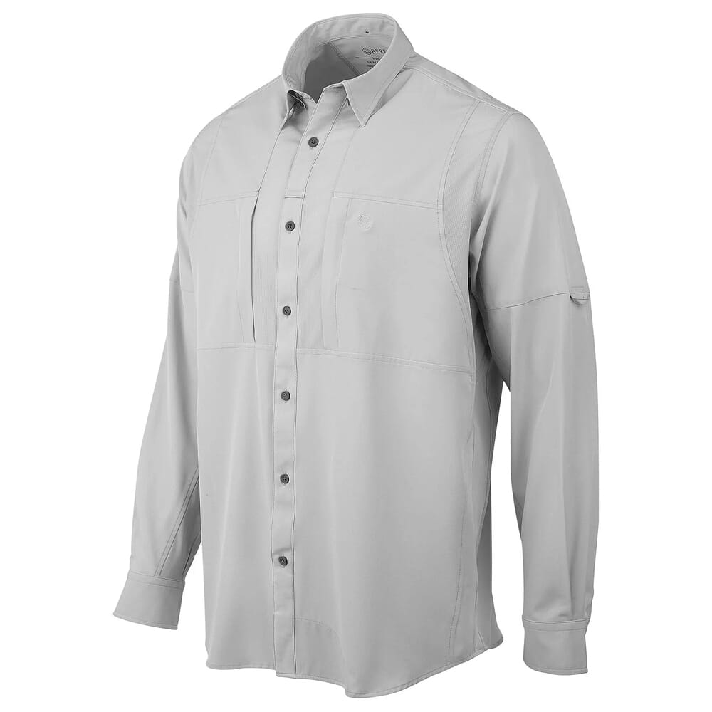 Beretta TKAD Flex Long Sleeve Button-Down Shirt Light Gray LU931T23340966, XL - Beretta