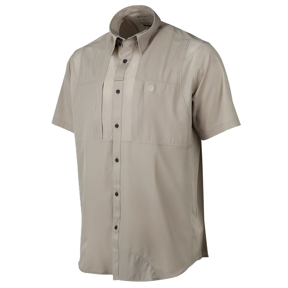 Beretta TKAD Flex Short Sleeve Button-Down Shirt Sand LU951T23340008, Large - Beretta