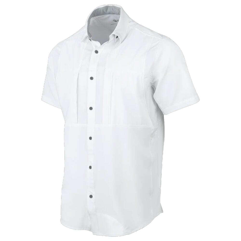 Beretta TKAD Flex Short Sleeve Button-Down Shirt Pure White LU951T233401C9, Small - Beretta