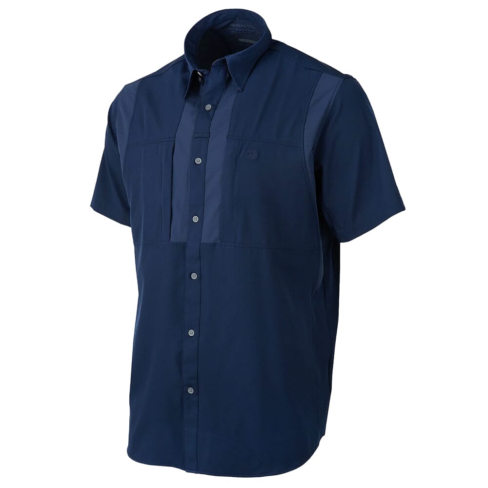 Beretta TKAD Flex Short Sleeve Button-Down Shirt Blue Total Eclipse LU951T23340504, XL - Beretta