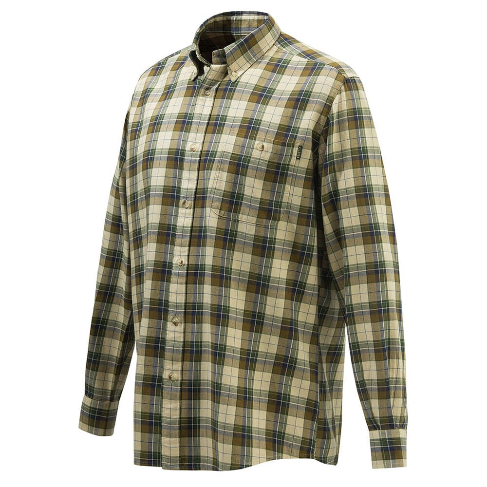 Beretta Wood Flannel Button-Down Shirt Beige/Green LUA10T213101AA, XL - Beretta