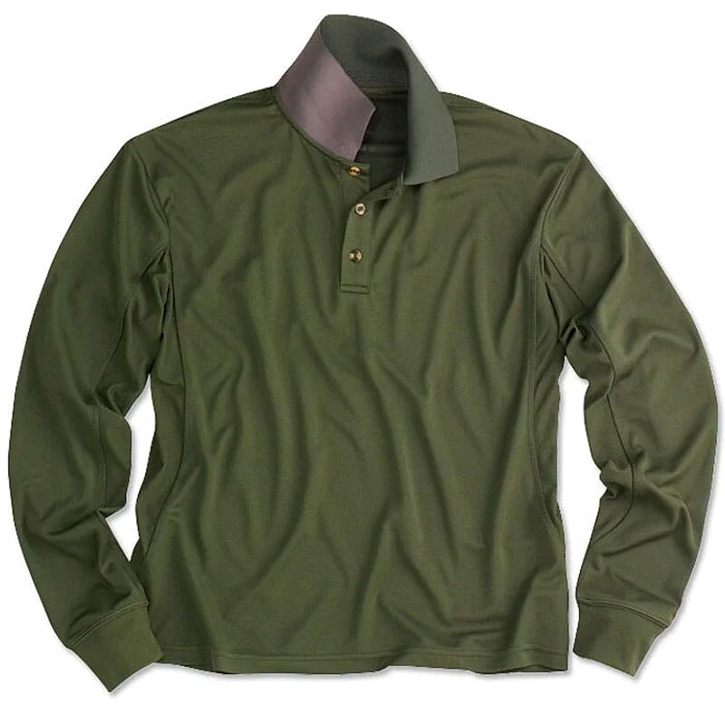Beretta Women Bamboo LS Polo Loden Green MD8772510700 Top, Large - Beretta