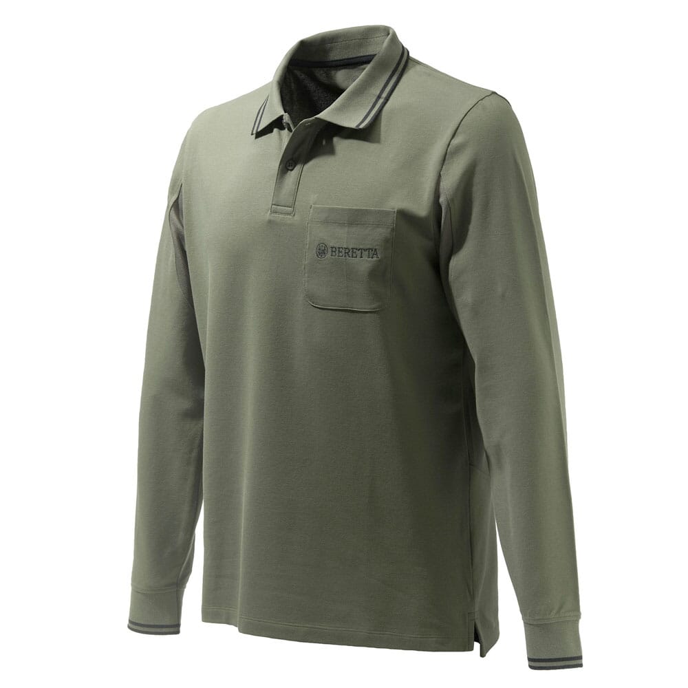 Beretta Airmesh LS Polo Green MP451T13540715 Top, XL - Beretta