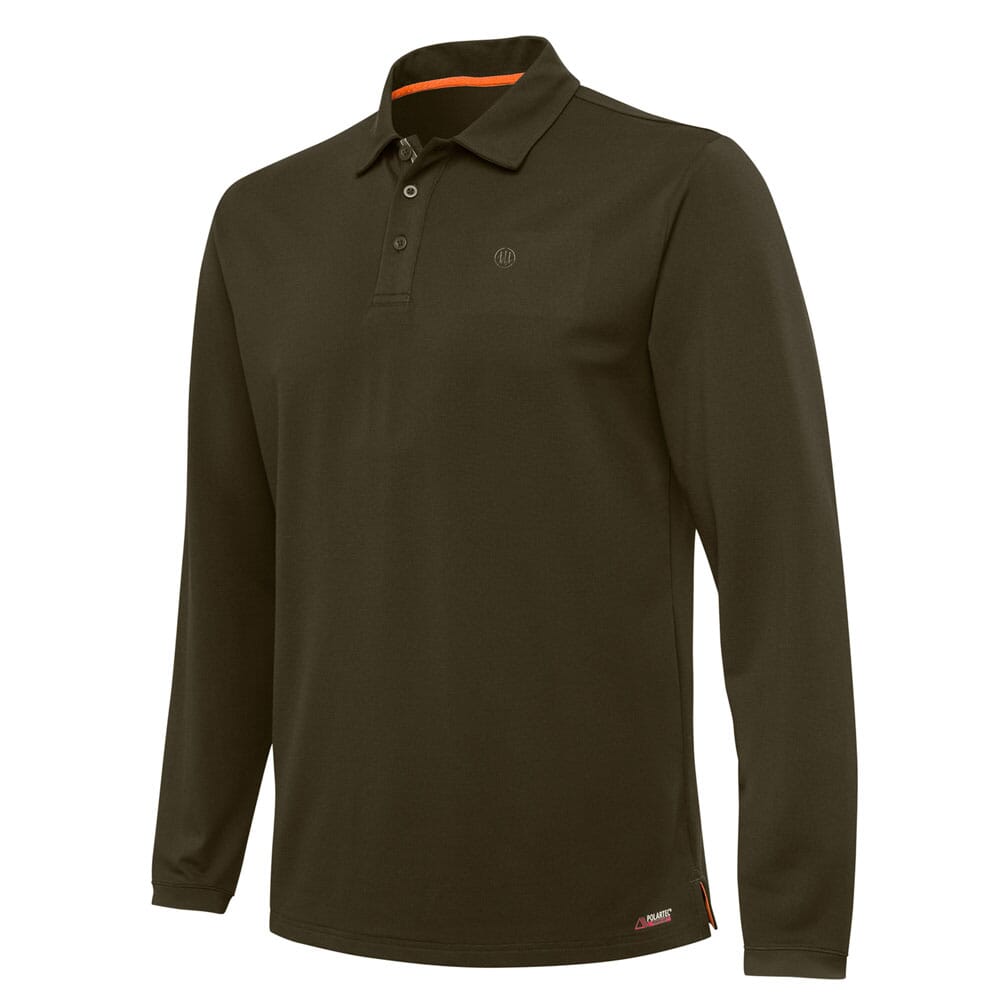 Beretta Tech Corporate LS Polo Green Moss MT361T201207AA Top, Large - Beretta