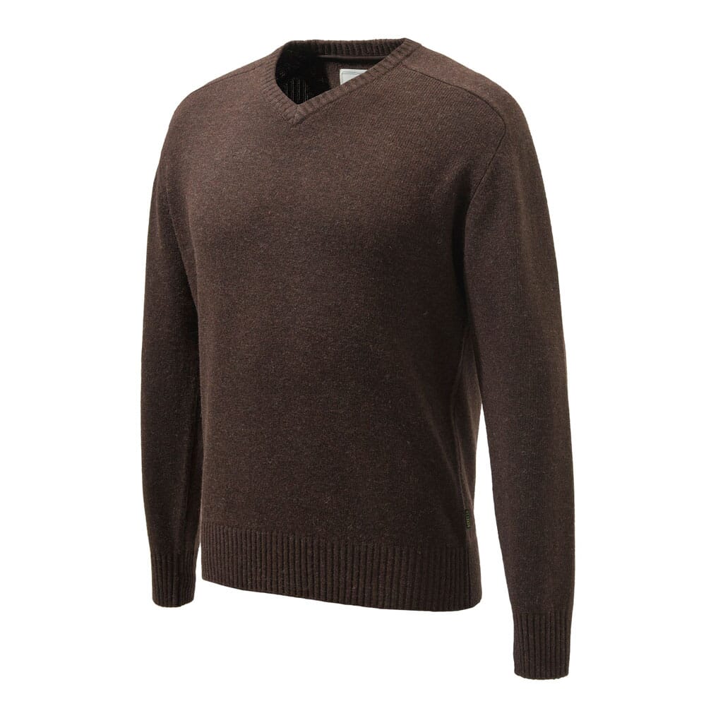 Beretta Somerset V-Neck Sweater Brown Melange PU571T1999080P, Small - Beretta