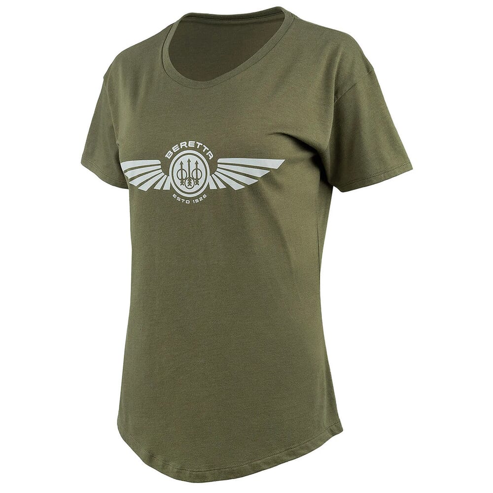 Beretta Women's Dea Wings Short Sleeve T-Shirt Heather Mil Green TS110T189007AU, XXL - Beretta