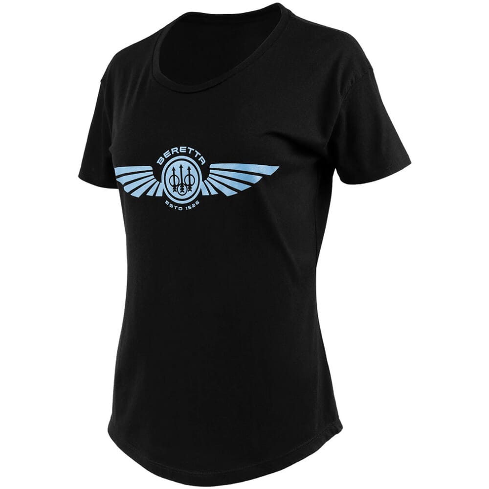 Beretta Women's Dea Wings Short Sleeve T-Shirt Black TS110T18900999, XS - Beretta